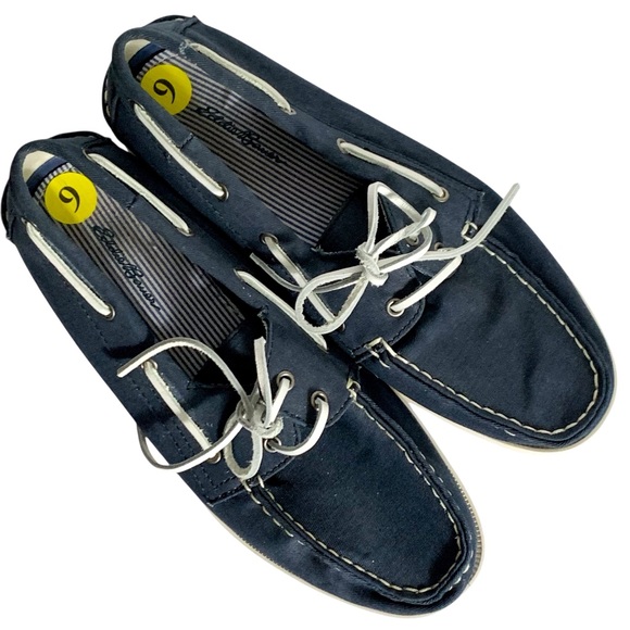 Eddie Bauer Men’s Boat Shoes Navy Blue Canvas Size 9 - Picture 4 of 7